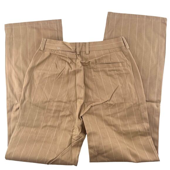 Adidas Women's Warm Sandstone Off White Pinstripe Twill Loose Pants Size 6 - Picture 7 of 11